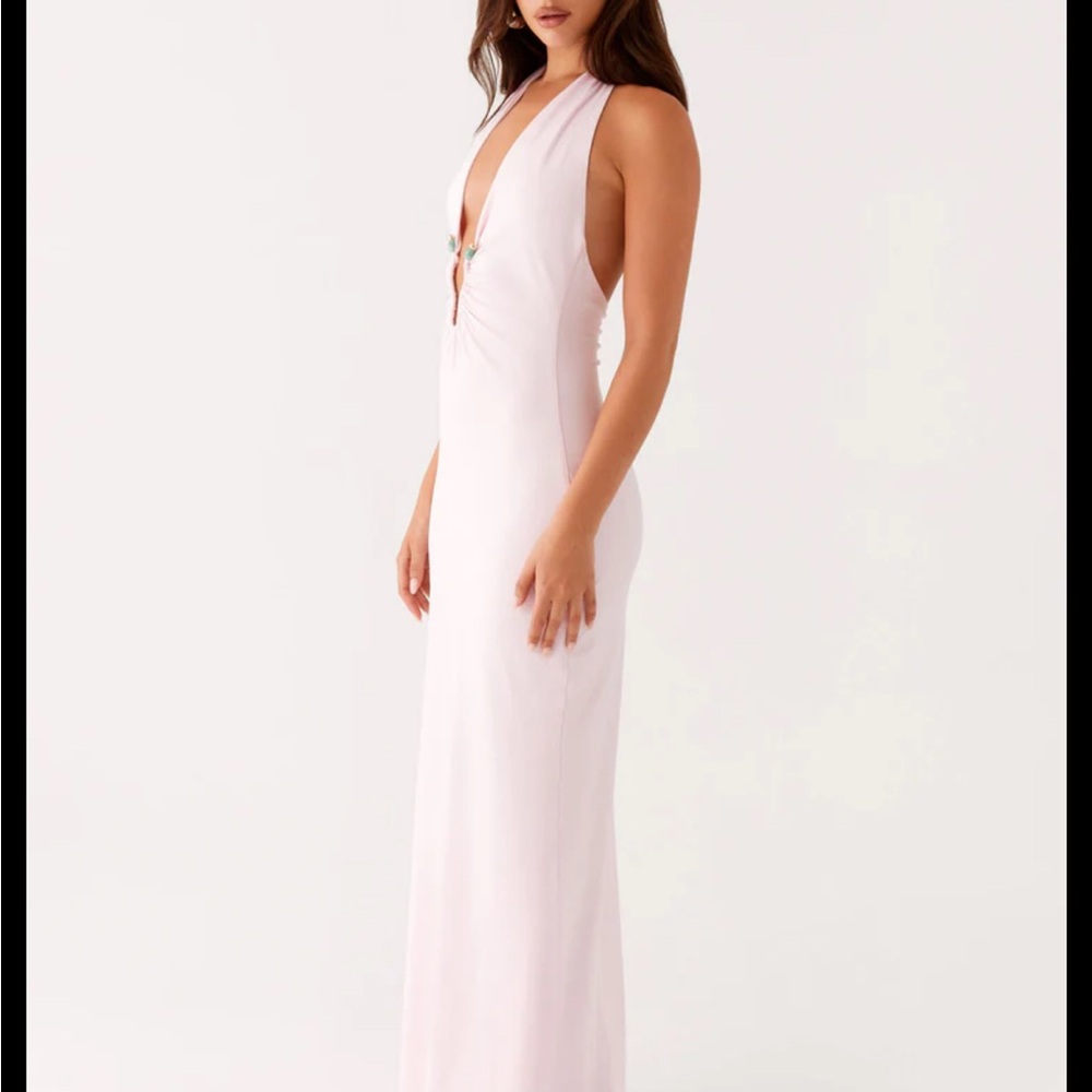 Peppermayo Soft Pink Backless Maxi Dress